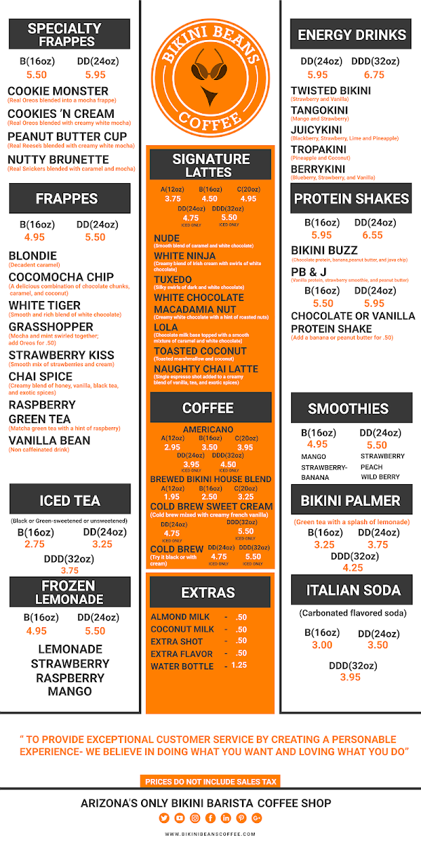 Bikini Beans Coffee Menu - Image 3